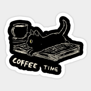 Coffee time with cat Sticker